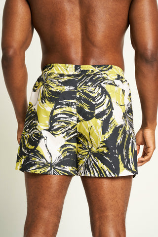 Men's Foliage Print Shirt & Shorts Set