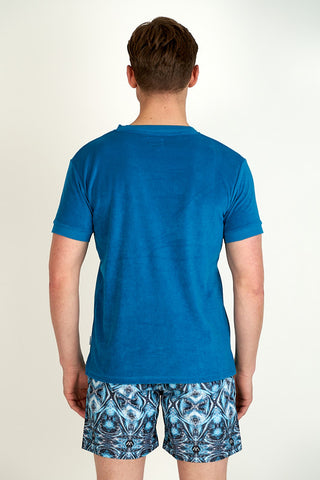 Towelling Crew neck and west indian swim shorts