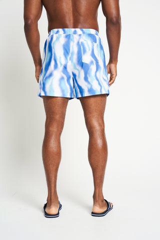 Men's Waves Print Shirt & Shorts Set