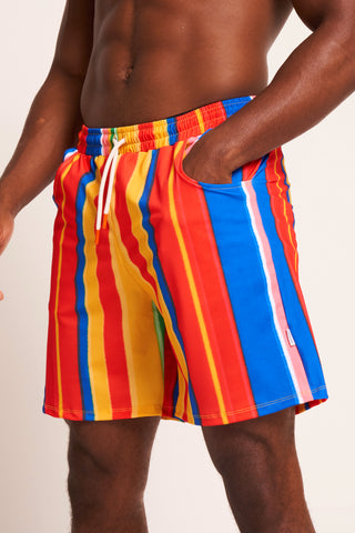 Vertical Stripe Swim Trunk