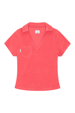 Ladies Towelling Polo Top